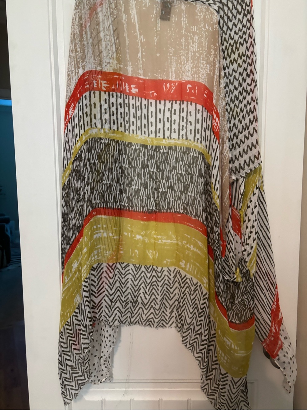 Vivante by VSA Multicolor Kimono Cardigan - Yellow, Coral & Black One Size - Picture 3 of 4